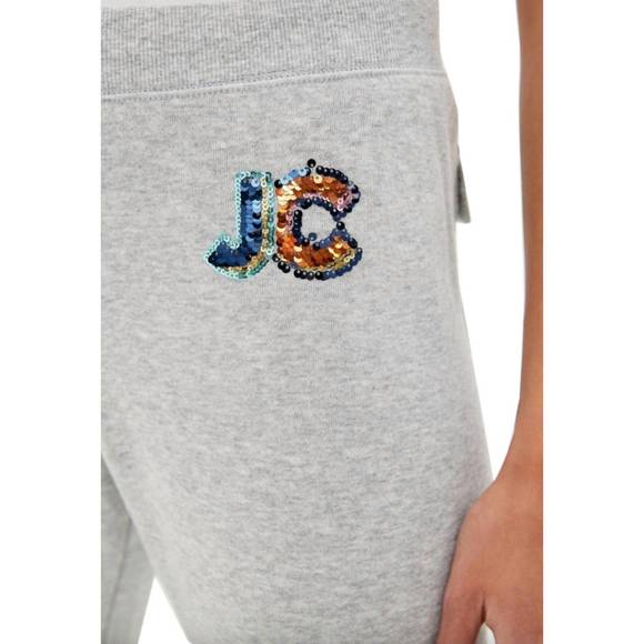 NEW JUICY COUTURE women's french terry sequin trim joggers in gray - Picture 2 of 3